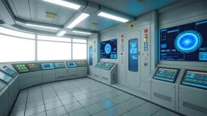 Illustration of the world's first integrated hydrogen production simulator within a Small Modular Reactor control room. Image generated by AI.