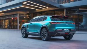 Illustration of the Zeekr 9X hybrid SUV, showcasing its innovative design and technological features, generated by artificial intelligence.