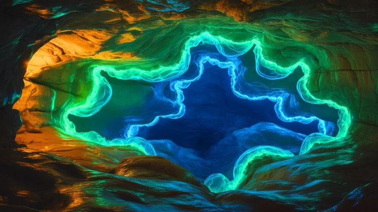 Illustration of the vast underground reserves of natural hydrogen as a potential energy source, generated by artificial intelligence.