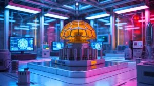 Illustration of the MARVEL Microreactor at Idaho National Laboratory undergoing successful coolant system testing.