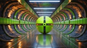 Illustration of MIT's innovative nuclear waste management study, generated by artificial intelligence.
