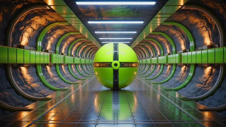 Illustration of MIT's innovative nuclear waste management study, generated by artificial intelligence.