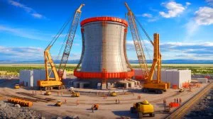 Illustration of the TerraPower Natrium advanced reactor project in Kemmerer, Wyoming. Image generated by AI.