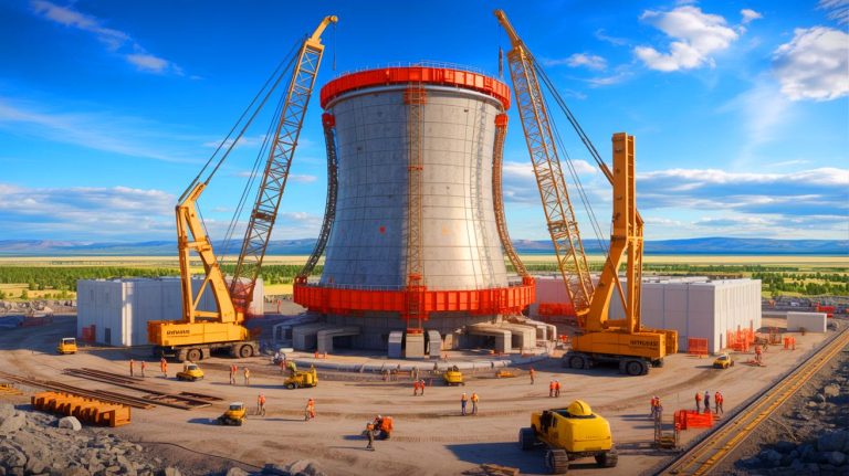 Illustration of the TerraPower Natrium advanced reactor project in Kemmerer, Wyoming. Image generated by AI.
