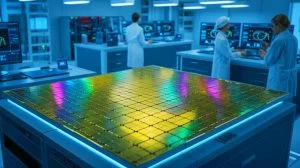 Illustration of a groundbreaking hybrid alloy for quantum chips, generated by artificial intelligence.