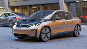 Illustration of the upcoming BMW i3 sedan built on the Neue Klasse platform, challenging Tesla in the electric vehicle market.