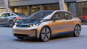 Illustration of the upcoming BMW i3 sedan built on the Neue Klasse platform, challenging Tesla in the electric vehicle market.