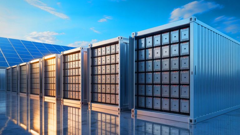 Texas Turns 500 Old EV Batteries Into Grid Storage as Officials Say “This Is How We Make the Power Grid Smarter and More Sustainable” Illustration of B2U battery storage unit in San Antonio, Texas.
