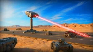 Illustration of the U.S. military's groundbreaking wireless energy transmission experiment, created by artificial intelligence.