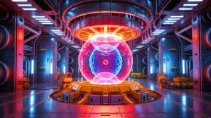 Illustration of the ITER project’s boronization system for fusion plasma purification, generated by artificial intelligence.