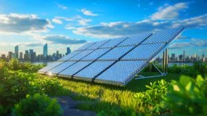 Illustration of the groundbreaking diamond solar cell technology landing in the United States, generated by artificial intelligence.