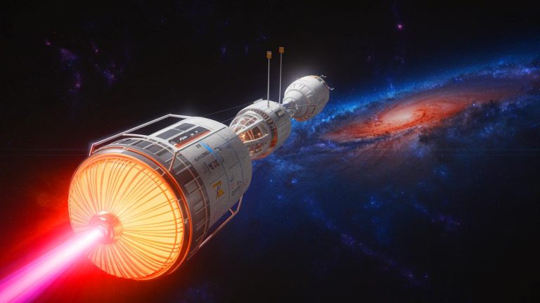 Illustration of NASA's innovative americium-241 nuclear fuel technology for deep space exploration, generated by artificial intelligence.
