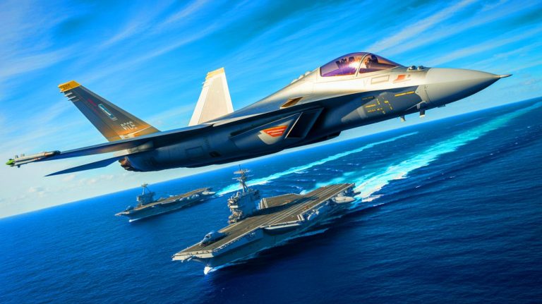 Illustration of the U.S. Navy's F/A-XX sixth-generation fighter jet showcasing its advanced capabilities.