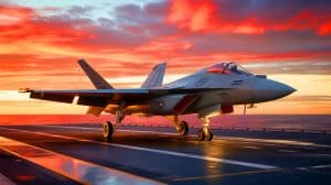 Illustration of the U.S. Navy's development of the advanced F/A-XX sixth-generation fighter jet.