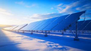 Illustration of a low-temperature battery developed for solar trackers in extreme winter conditions.