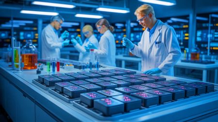 Illustration of boron additives enhancing lithium metal batteries for improved performance and stability.