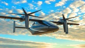 Illustration of a Chinese tiltrotor aircraft prototype showcasing its unique design features.