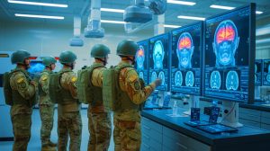 Illustration of Repeated Shock Wave Exposure Impact on Military Personnel's Brain Functionality.