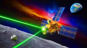 “Shocking Beam”: China Fires Laser at Moon in Broad Daylight, Leaves Scientists Reeling Over Unprecedented Deep-Space Feat Illustration of a laser targeting a Moon-orbiting satellite in daylight.