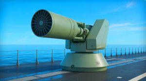 Illustration of the Leonidas H2O high-energy microwave weapon developed by Epirus Inc.