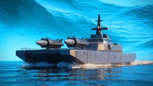 US Navy Launches Most Advanced 44-Ton Warship in Modern History as Rivals Scramble to Respond to Game-Changing Power Shift Illustration of the AIRCAT Bengal MC autonomous vessel demonstrating advanced naval capabilities.
