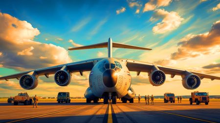 Illustration of the largest military aircraft showcasing their strategic role in global defense logistics.