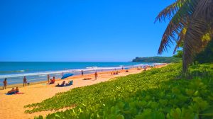 Illustration of the world's first sun reserve on Brazil's Piedade Beach, highlighting the preservation of sunlight access.
