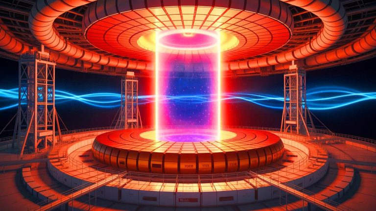Illustration of the ITER project's central solenoid, a powerful magnet capable of levitating an aircraft carrier.