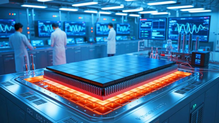 “Frozen Currents Roar to Life”: New Electrolyte Highway Powers Hydrogen Fuel Cells Even in Extreme Cold Illustration of a solid-oxide fuel cell operating efficiently at a reduced temperature of 500°F.