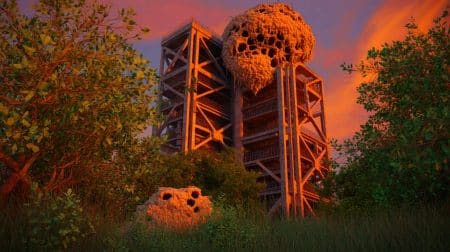 Illustration of a radioactive wasp nest discovered at the Savannah River Site in South Carolina.