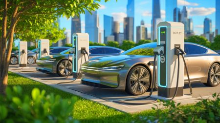 Illustration of lithium-sulfur batteries revolutionizing electric vehicle technology.