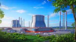 Illustration of the CFR-1000 fast neutron reactor and its potential impact on global energy strategies.