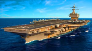 “Warship Towers With Relentless Power”: USS Gerald R. Ford Ignites Fierce Debate Over Cost, Automation, And Future Of Global Naval Dominance Illustration of the USS Gerald R. Ford aircraft carrier showcasing its advanced technological features and strategic significance.