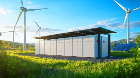 Illustration of Tesla's new partnership with LG Energy Solution for domestic battery production.