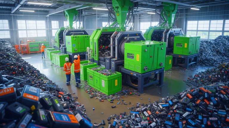 Illustration of the Princeton NuEnergy battery recycling facility in Chester, South Carolina.