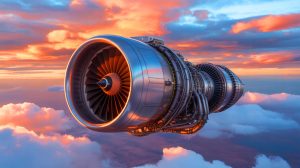 Illustration of China's first fully 3D-printed turbojet engine successfully tested at 13,000 feet.