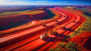 Illustration of the world's largest iron ore deposit discovered in Western Australia's Pilbara region.