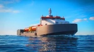 Illustration of China's first carrier rocket maritime recovery ship, Xingji Guihang, enhancing reusable rocket technology.