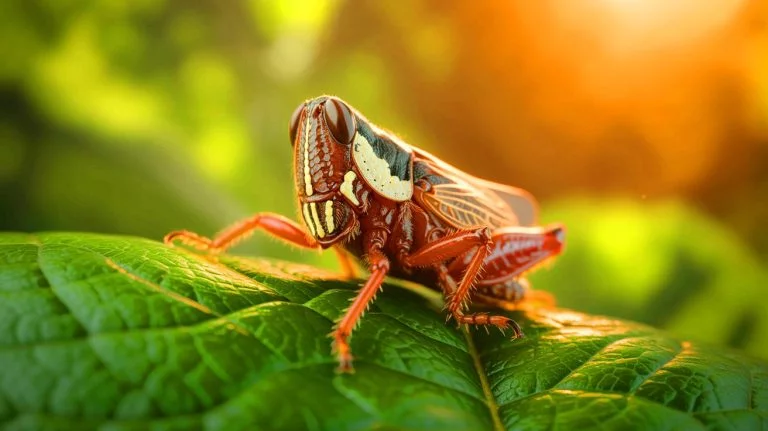 Illustration of treehoppers with unique body shapes potentially evolved for detecting static electricity.