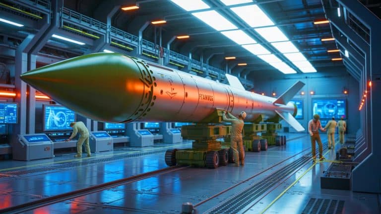 “Officials Hail Missile Breakthrough”: Ukraine Unveils Largest Cruise Weapon Flying 590 Mph As Russia Condemns Escalation Of Battlefield Threats Illustration of a Flamingo missile inside a facility operated by the defense company Fire Point.