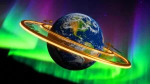 Illustration of Earth's accelerated rotation impacting timekeeping systems.