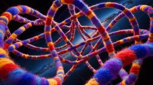 Illustration of the Quipu superstructure spanning 1.3 billion light-years, the largest known entity in the universe.