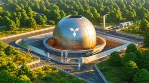 Illustration of China's CFR-1000 fast neutron reactor poised to transform global nuclear energy strategies.
