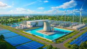 “Blazing Core Burns Without End”: China in Total Shock as US Unveils Nuclear Reactor Powering 400,000 Homes While Producing Massive Green Hydrogen Supply Illustration of NuScale Power's innovative energy system integrating small modular reactors with desalination and hydrogen production.