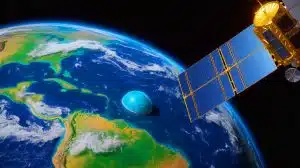 Illustration of the South Atlantic Anomaly affecting Earth's magnetic field and its implications for space technology.