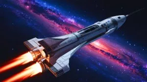 Illustration of NASA's americium-241 nuclear fuel technology for deep space exploration.