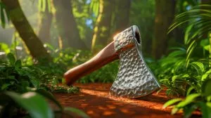 Illustration of a 3,000-Year-Old Axe Forged From Meteoritic Iron Found in Borneo.