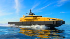 “44 Tons at 50 Knots Speed”: Autonomous AIRCAT Bengal MC Warship Launches Tomahawk Missiles Without Human Crew Aboard Illustration of the AIRCAT Bengal MC autonomous vessel with advanced missile-launch capabilities and modular design.