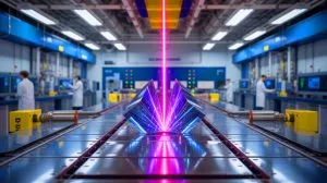 Illustration of the titanium-sapphire crystal that helps transfer power into ZEUS's laser pulses at the University of Michigan.