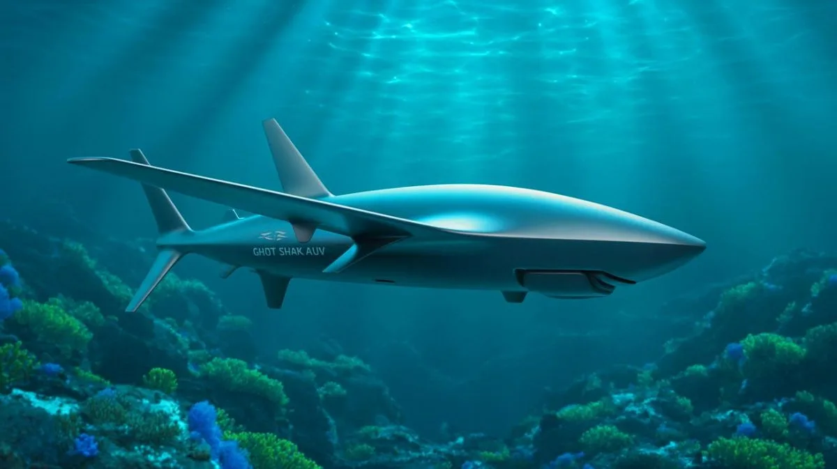 Illustration of the Ghost Shark Extra Large Autonomous Undersea Vehicle developed by Australia and Anduril.